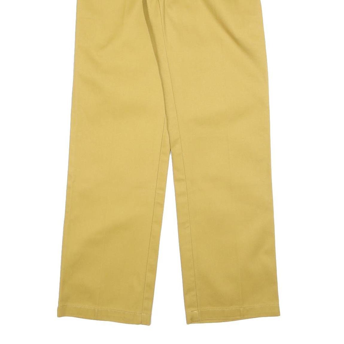 DICKIES Womens Cotton Blend Yellow Slim Straight Trousers W28 L30 Workwear