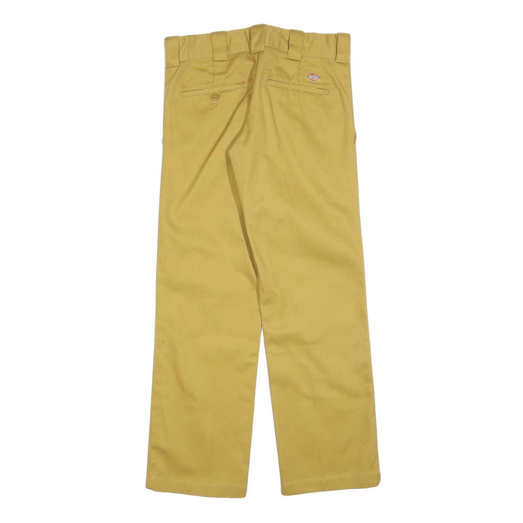 DICKIES Womens Cotton Blend Yellow Slim Straight Trousers W28 L30 Workwear