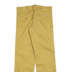 DICKIES Womens Cotton Blend Yellow Slim Straight Trousers W28 L30 Workwear