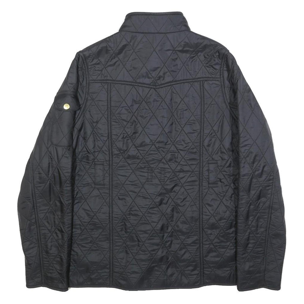 BARBOUR INTERNATIONAL Girls Black Quilted Jacket 2XL Polyamide Zip Pockets