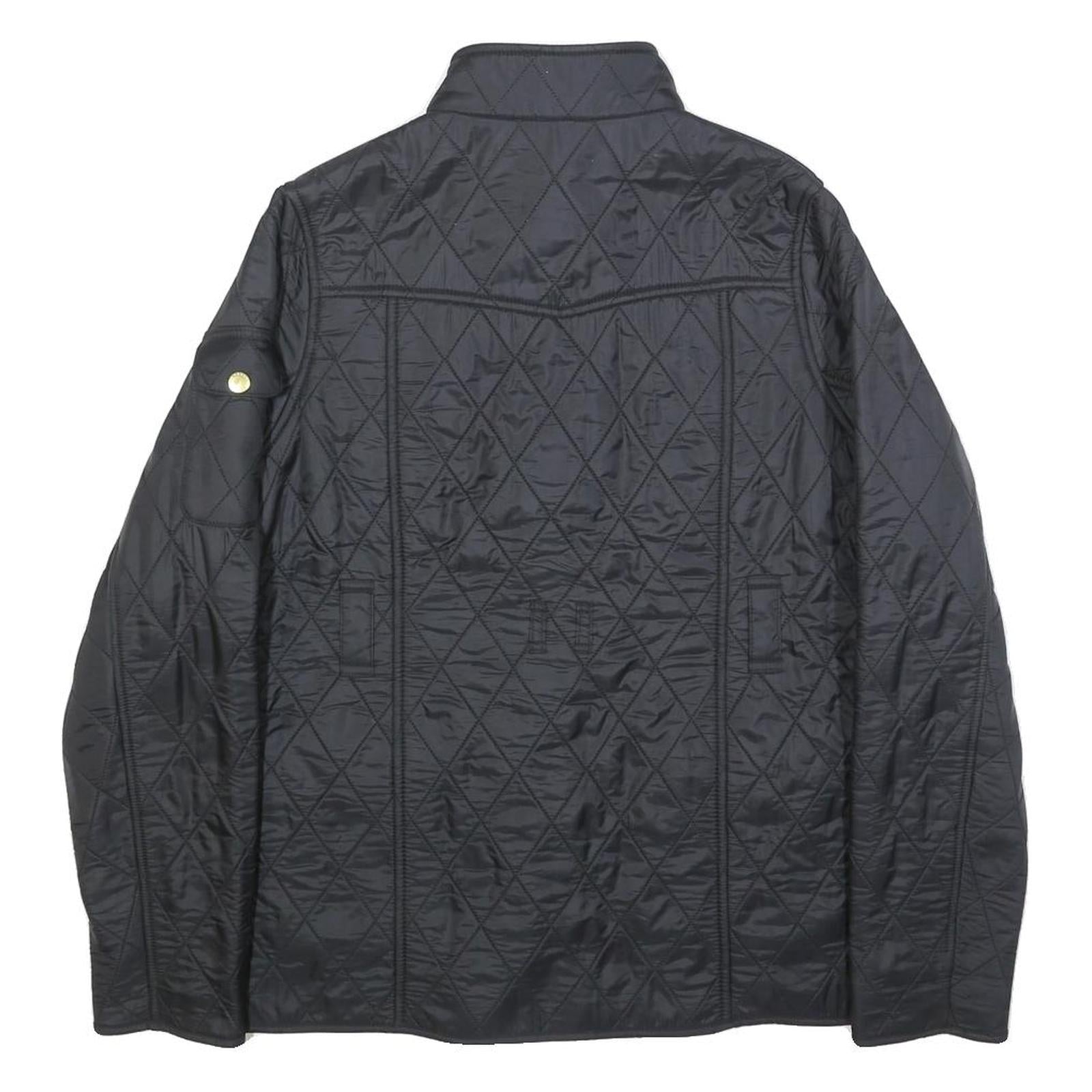 BARBOUR INTERNATIONAL Girls Black Quilted Jacket 2XL Polyamide Zip Pockets