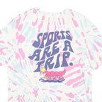 NIKE Womens White & Pink Tie Dye Graphic T-Shirt M Short Sleeve Crew Neck Sports