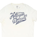 TOMMY HILFIGER Mens White Crew Neck Graphic T-Shirt XL Cotton Blend Casual