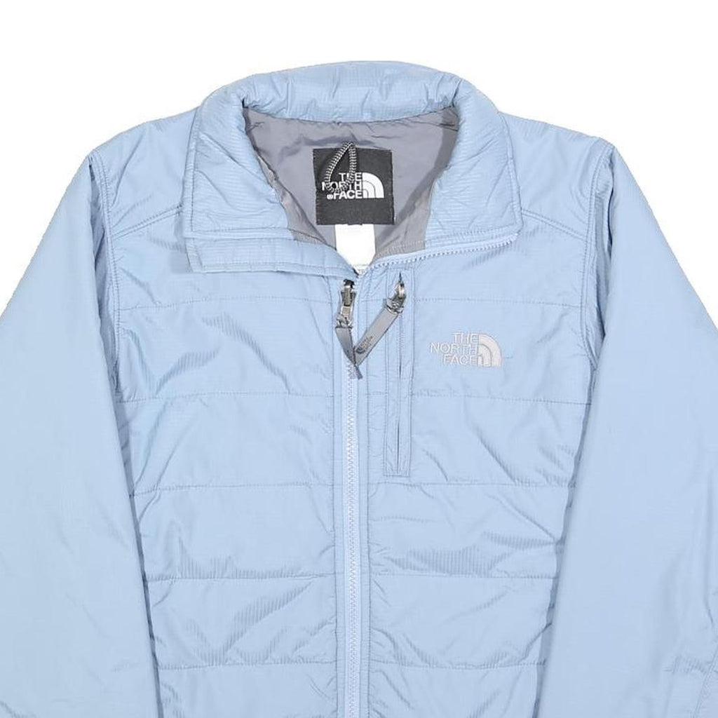 THE NORTH FACE Womens Light Blue Zip Up Polyester Blend Jacket XS Puffer Outdoor