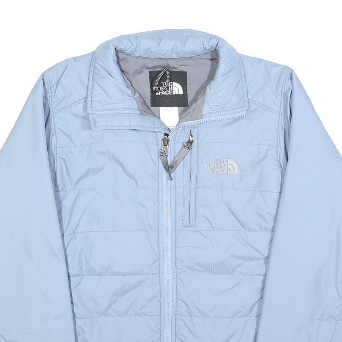 THE NORTH FACE Womens Light Blue Zip Up Polyester Blend Jacket XS Puffer Outdoor