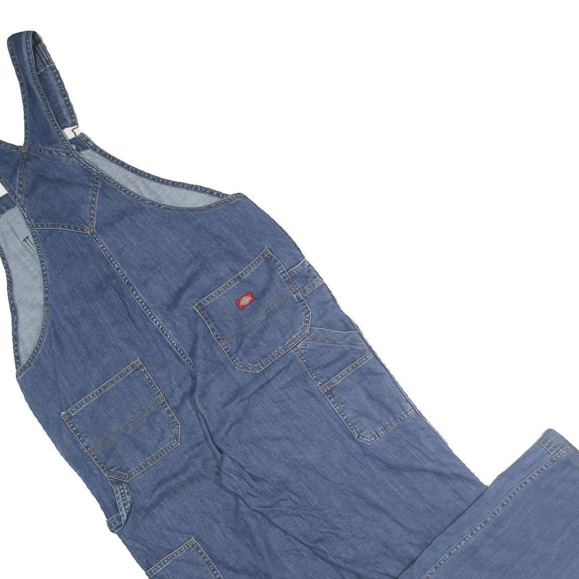 DICKIES Mens Blue Denim Regular Fit Cotton Dungarees M W36 L30 Workwear