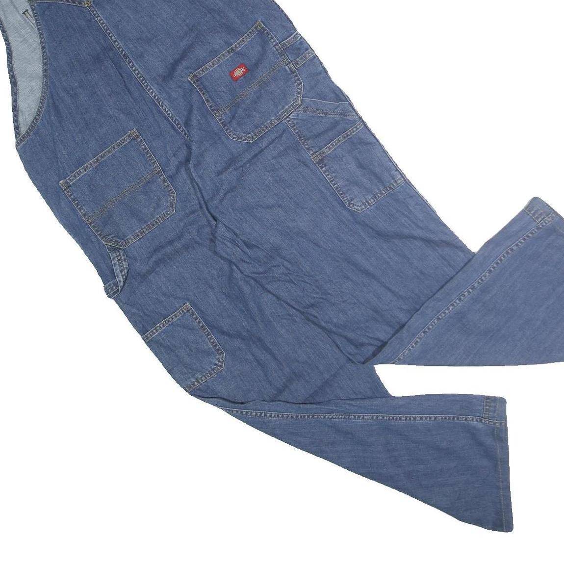 DICKIES Mens Blue Denim Regular Fit Cotton Dungarees M W36 L30 Workwear