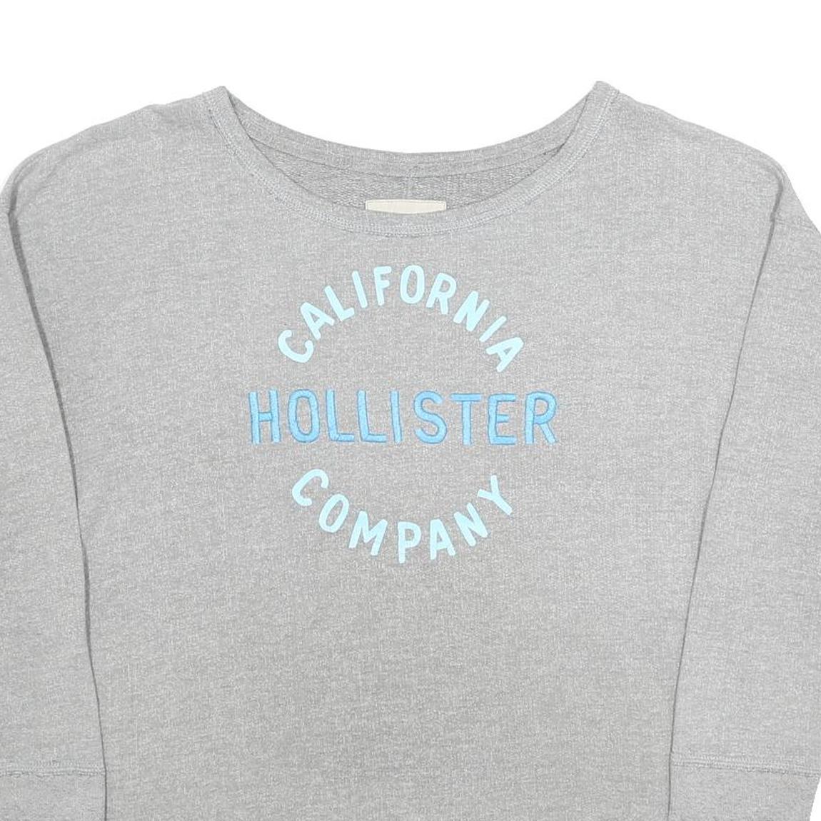 HOLLISTER Womens Grey Pullover Sweatshirt M Cotton Blend Casual Comfort
