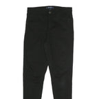 KANGOL Womens Cotton Blend Black Slim Skinny Trousers W29 L29 Zip Pocketed