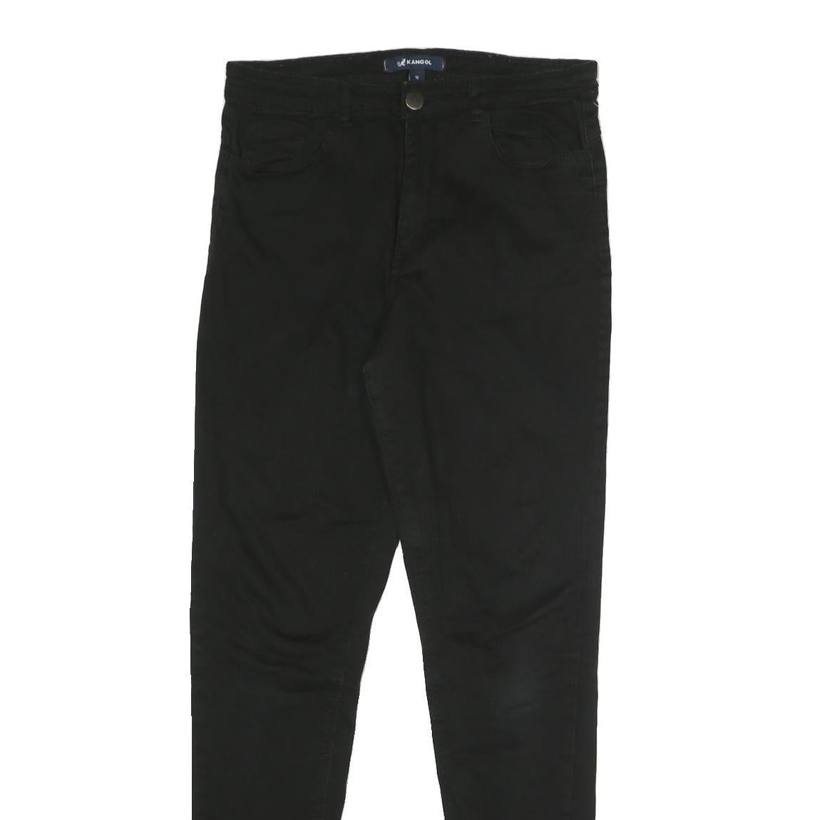 KANGOL Womens Cotton Blend Black Slim Skinny Trousers W29 L29 Zip Pocketed