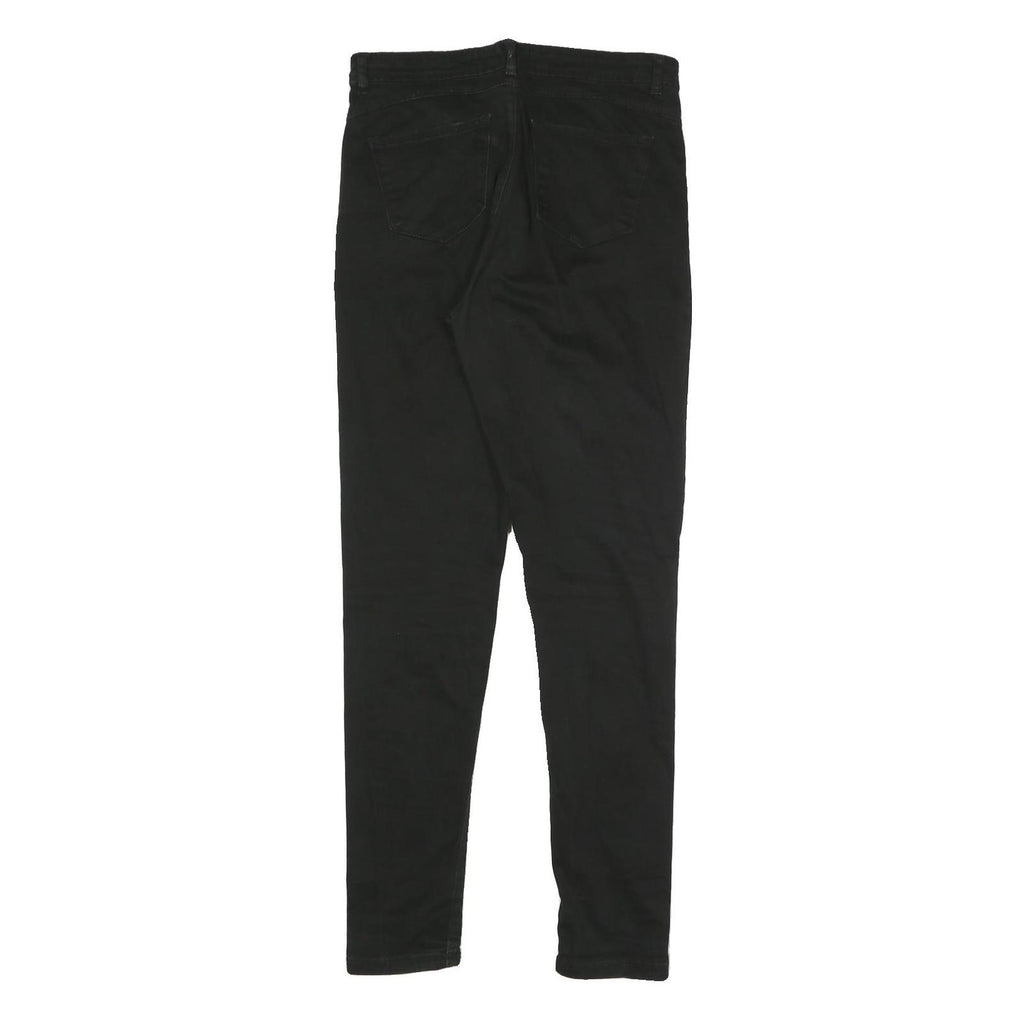 KANGOL Womens Cotton Blend Black Slim Skinny Trousers W29 L29 Zip Pocketed