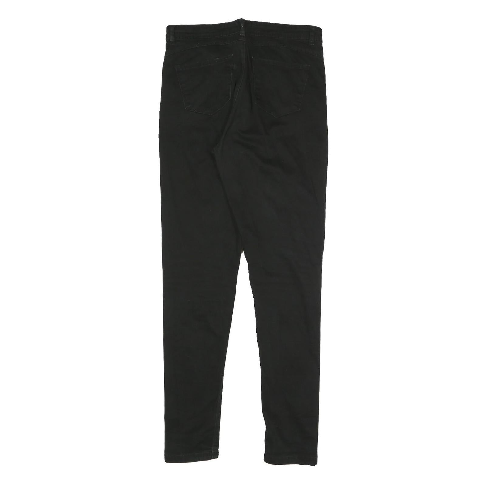 KANGOL Womens Cotton Blend Black Slim Skinny Trousers W29 L29 Zip Pocketed