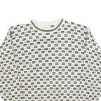BILL BLASS Mens Beige Patterned Cotton Blend Crew Neck Basic Knit Jumper L
