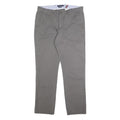 TOMMY HILFIGER Mens Cotton Blend Grey Regular Fit Straight Trousers W36 L34