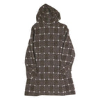 GLOBE HOPE Womens Brown & Grey Outdoor Check Hooded Jacket S Cotton Blend Woven