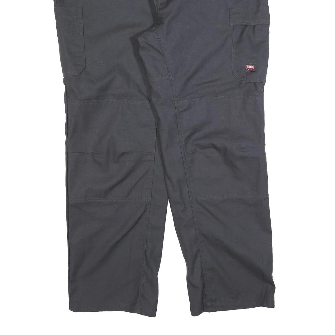 RED KAP Mens Regular Fit Black Cotton Blend Cargo Trousers W42 L32 Workwear