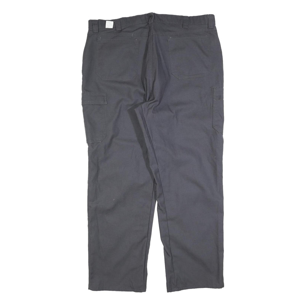 RED KAP Mens Regular Fit Black Cotton Blend Cargo Trousers W42 L32 Workwear