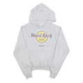 HARD ROCK CAFE Womens Grey Hoodie S Retro Logo Pullover Hooded Sweatshirt