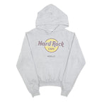 HARD ROCK CAFE Womens Grey Hoodie S Retro Logo Pullover Hooded Sweatshirt