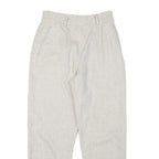 Womens Relaxed Wool Blend Cream Trousers Zip W24 L25 Casual Office Comfort