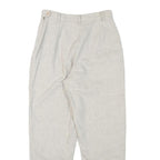 Womens Relaxed Wool Blend Cream Trousers Zip W24 L25 Casual Office Comfort