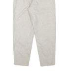 Womens Relaxed Wool Blend Cream Trousers Zip W24 L25 Casual Office Comfort