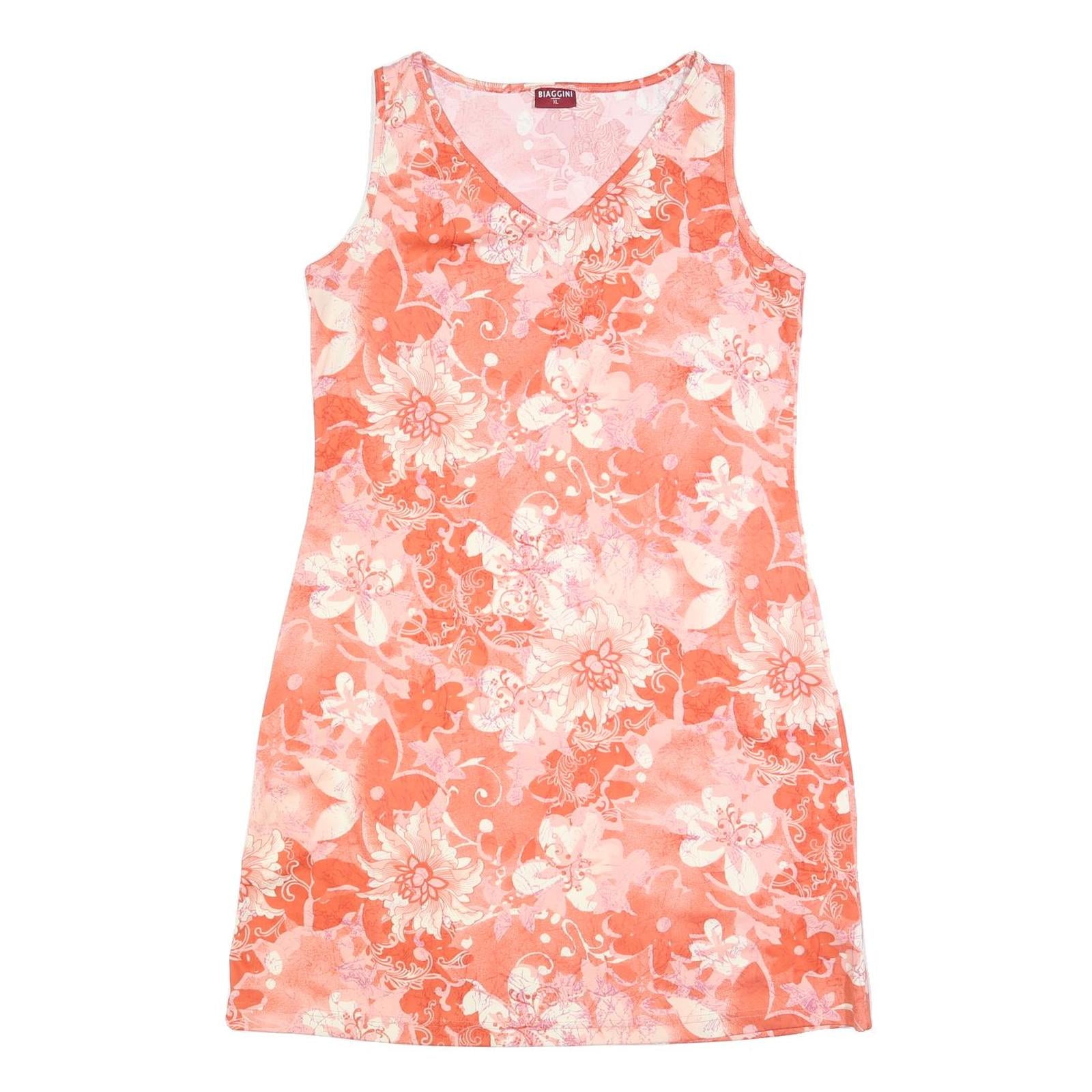 BIAGGINI Womens Orange & Pink Floral Sleeveless Day Polyester Dress XL