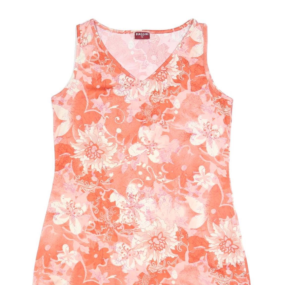 BIAGGINI Womens Orange & Pink Floral Sleeveless Day Polyester Dress XL