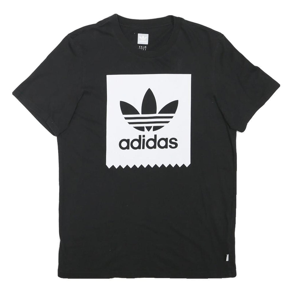 ADIDAS Mens Black Classic Logo Graphic T-Shirt M Short Sleeve Crew Neck