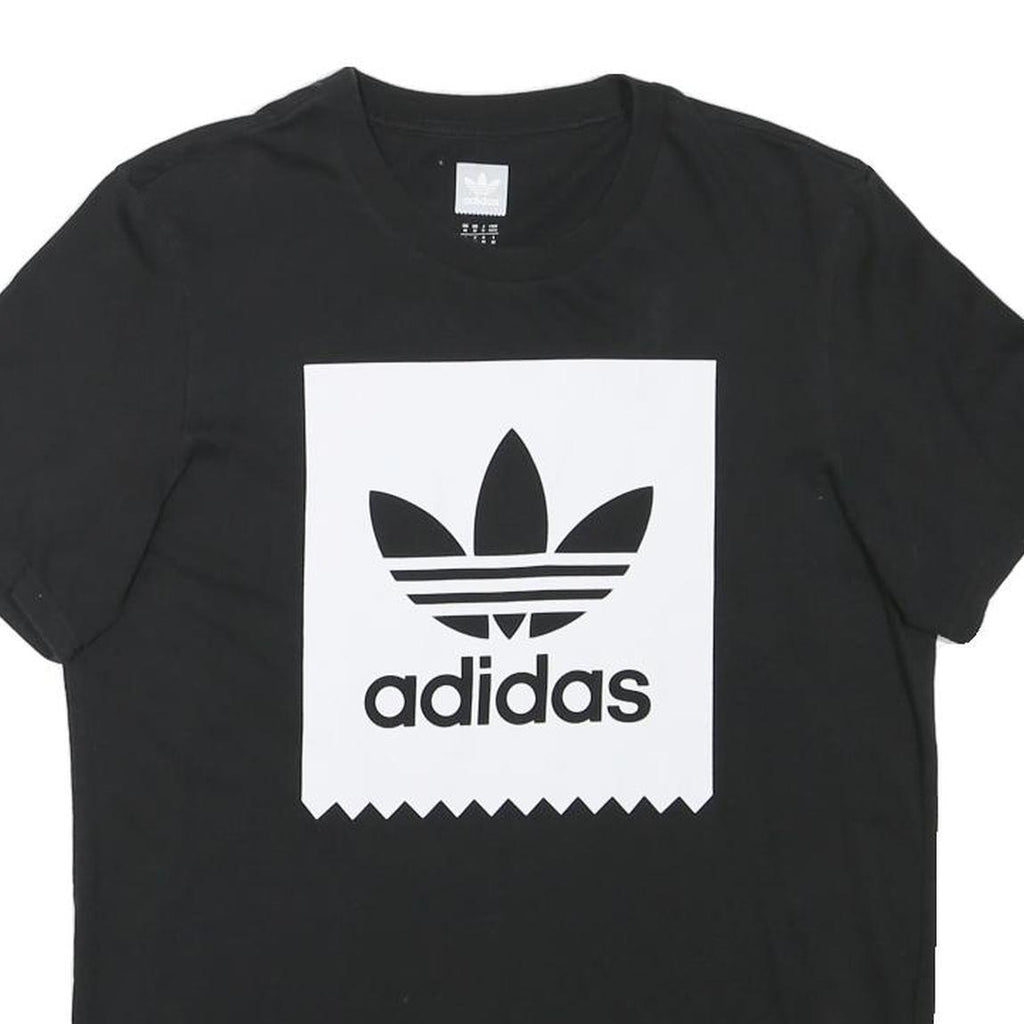 ADIDAS Mens Black Classic Logo Graphic T-Shirt M Short Sleeve Crew Neck
