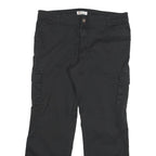 DICKIES Womens Black Regular Fit Straight Leg Trousers W36 L30 Cotton Blend Zip