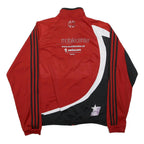 ADIDAS Mens Red & Black Track Jacket L Polyester Zip Casual Sportswear
