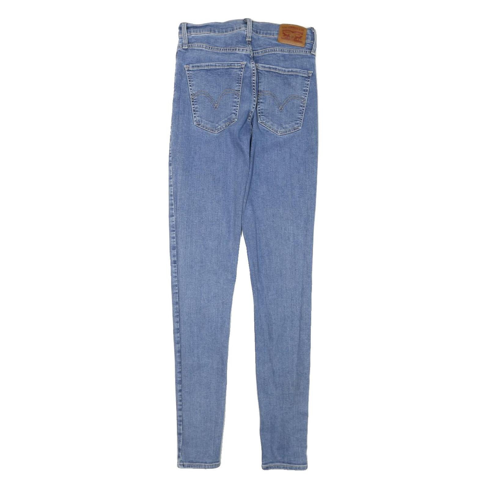 LEVI'S Womens Slim Blue Denim Slim Skinny Cotton Blend Zip W24 L30 Jeans