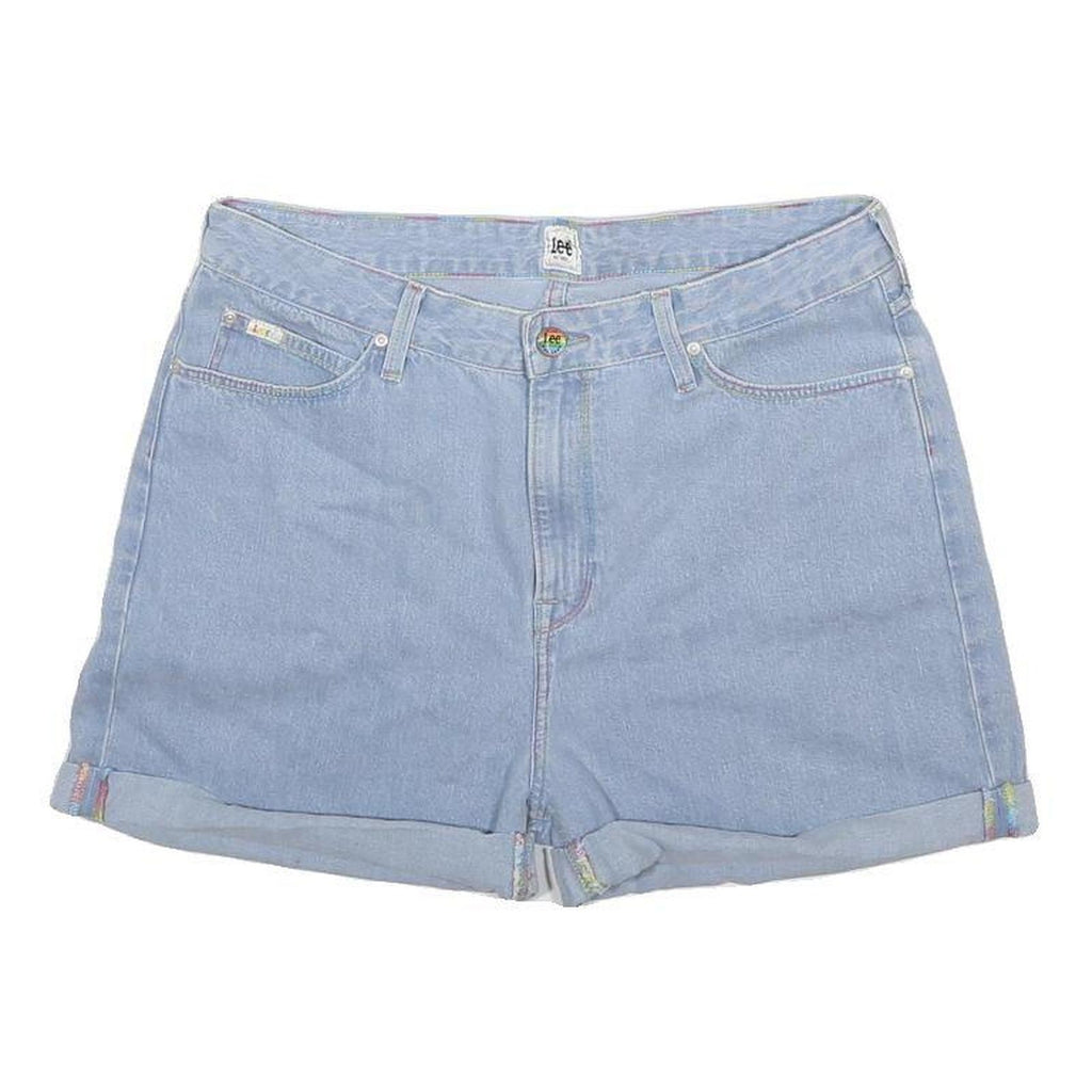 LEE Womens Light Blue Denim Casual Shorts M W31 Classic Cotton Summer