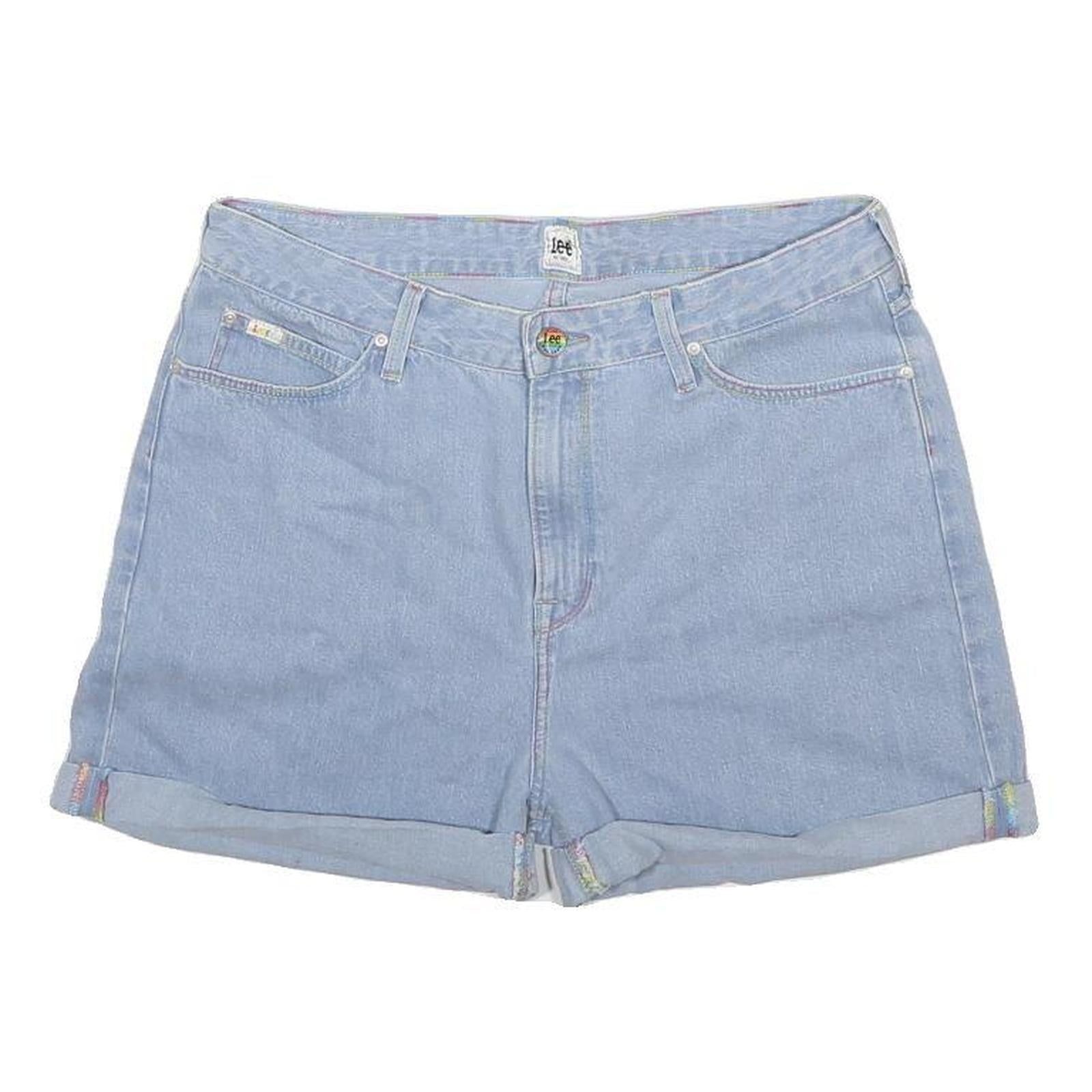 LEE Womens Light Blue Denim Casual Shorts M W31 Classic Cotton Summer