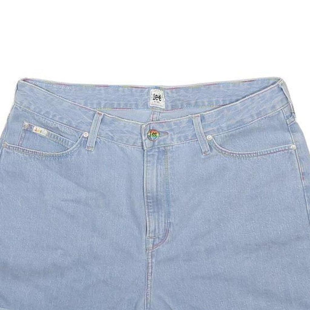 LEE Womens Light Blue Denim Casual Shorts M W31 Classic Cotton Summer
