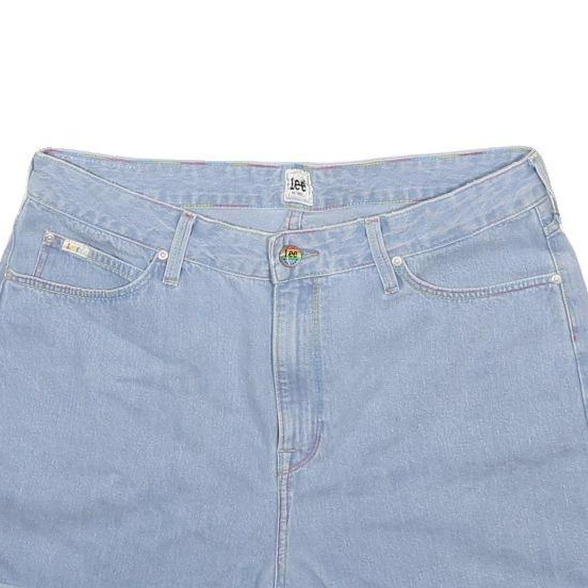 LEE Womens Light Blue Denim Casual Shorts M W31 Classic Cotton Summer