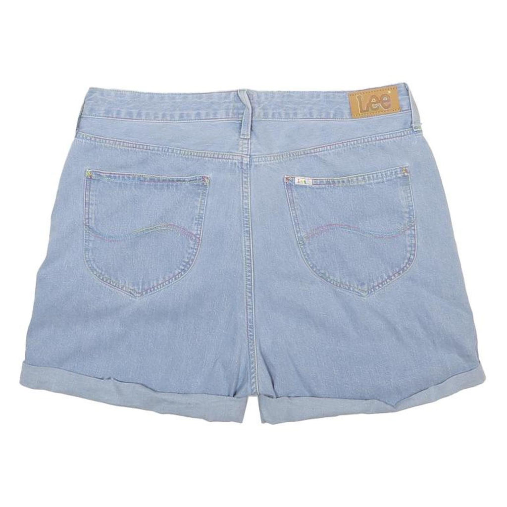 LEE Womens Light Blue Denim Casual Shorts M W31 Classic Cotton Summer