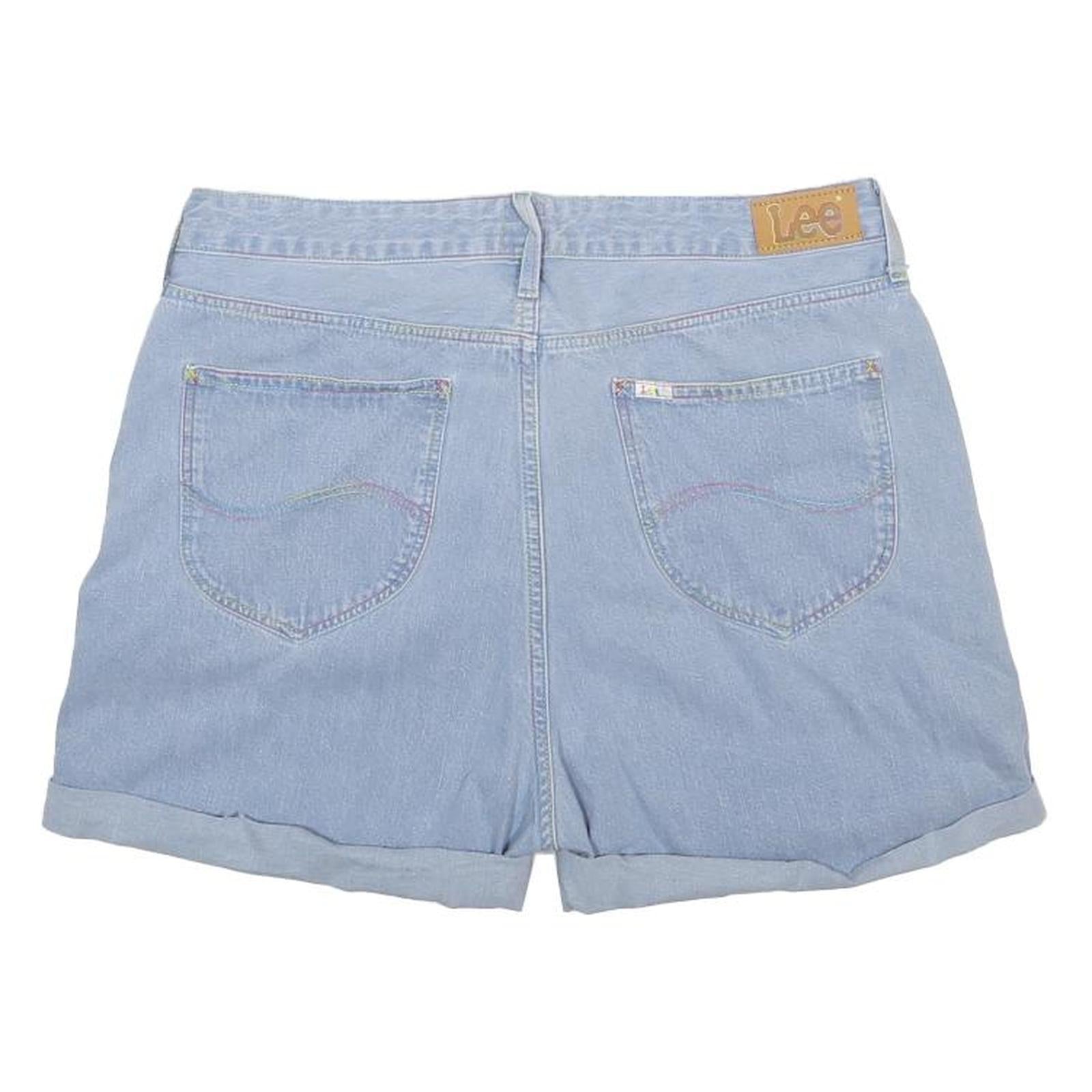 LEE Womens Light Blue Denim Casual Shorts M W31 Classic Cotton Summer