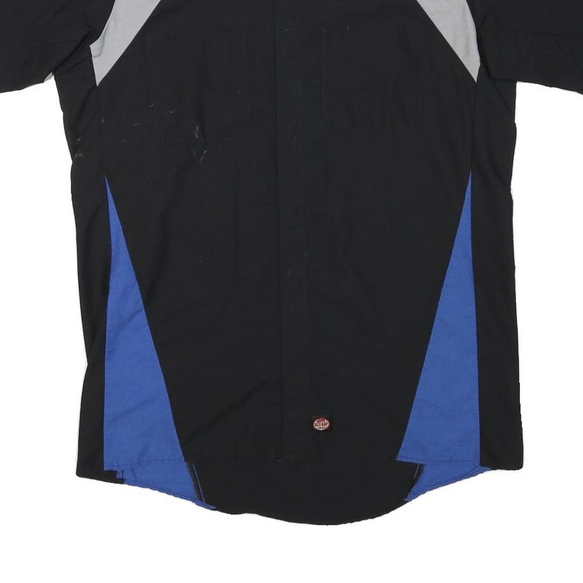 RED KAP Mens Black & Blue Work Shirt Cotton Blend M Casual Durable