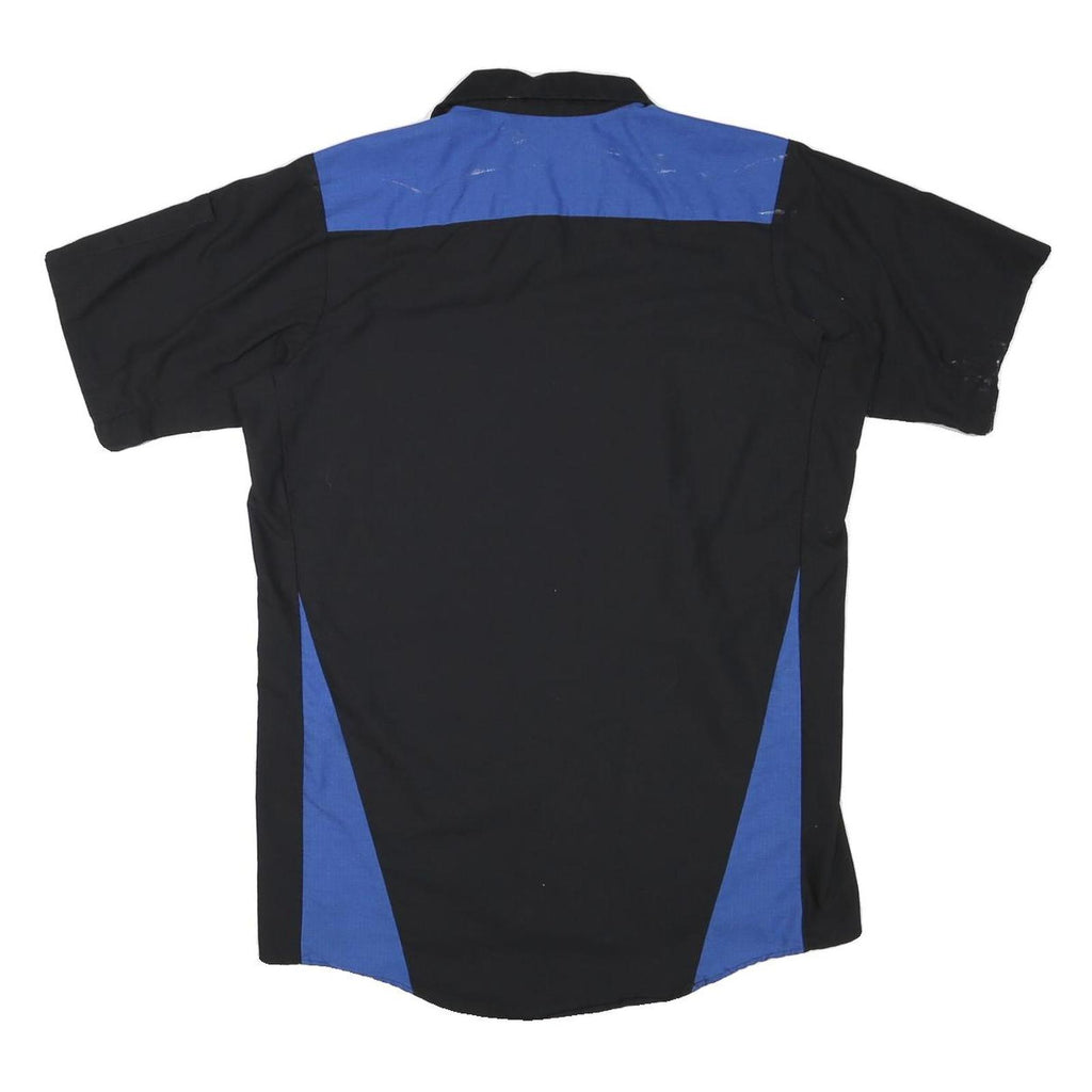RED KAP Mens Black & Blue Work Shirt Cotton Blend M Casual Durable