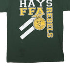 GILDAN Mens Green Hays FFA Rebels Graphic T-Shirt M Short Sleeve Crew Neck