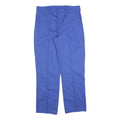 DICKIES Mens Cotton Blend Blue Regular Straight Trousers W36 L32 Workwear Pants