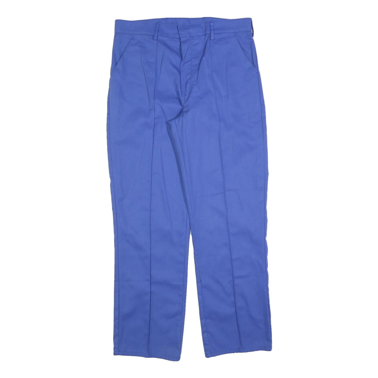 DICKIES Mens Cotton Blend Blue Regular Straight Trousers W36 L32 Workwear Pants