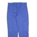 DICKIES Mens Cotton Blend Blue Regular Straight Trousers W36 L32 Workwear Pants