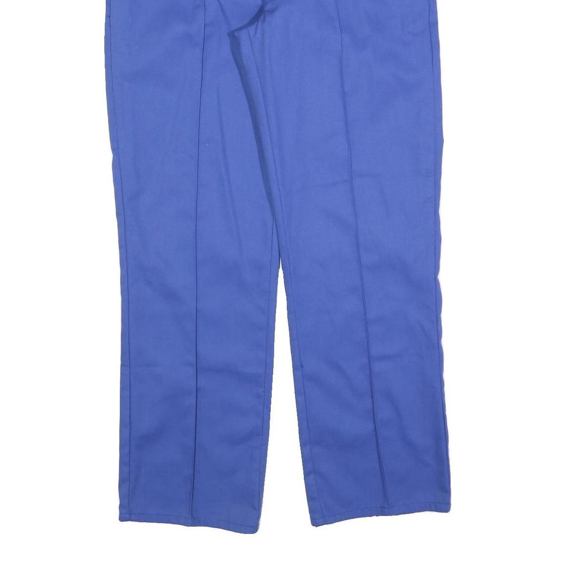 DICKIES Mens Cotton Blend Blue Regular Straight Trousers W36 L32 Workwear Pants
