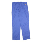 DICKIES Mens Cotton Blend Blue Regular Straight Trousers W36 L32 Workwear Pants