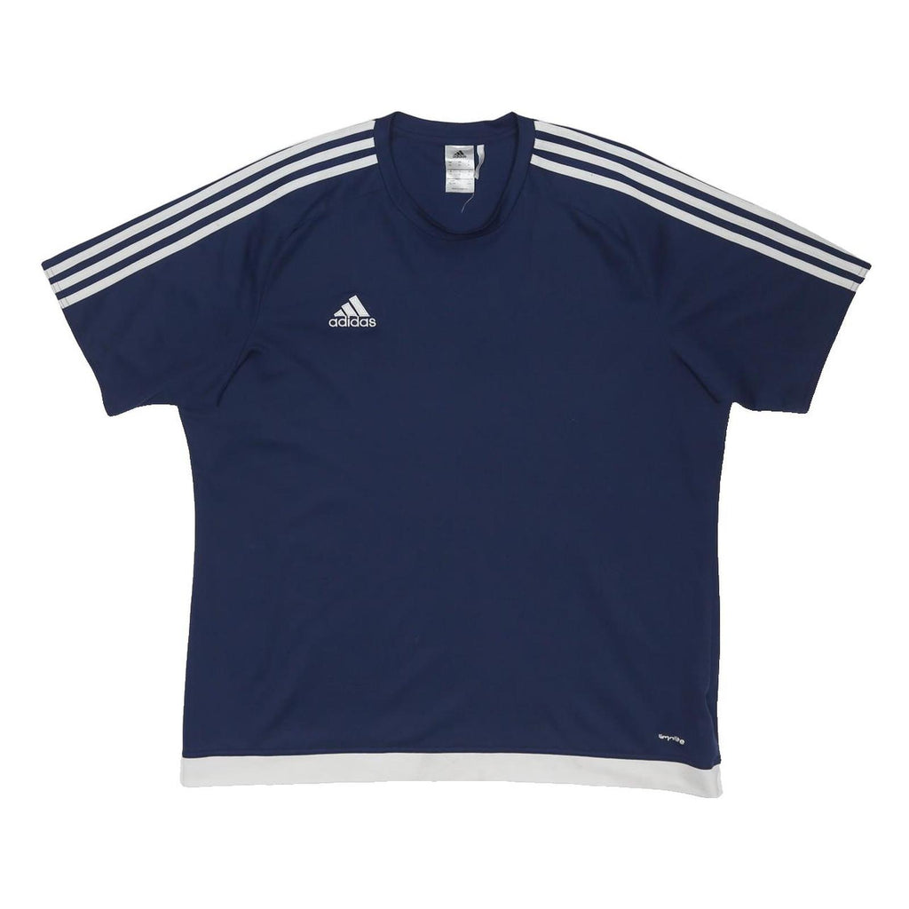 ADIDAS Mens Blue & White Sports T-Shirt L Short Sleeve Crew Neck Athletic