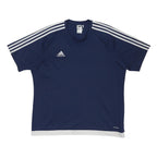 ADIDAS Mens Blue & White Sports T-Shirt L Short Sleeve Crew Neck Athletic