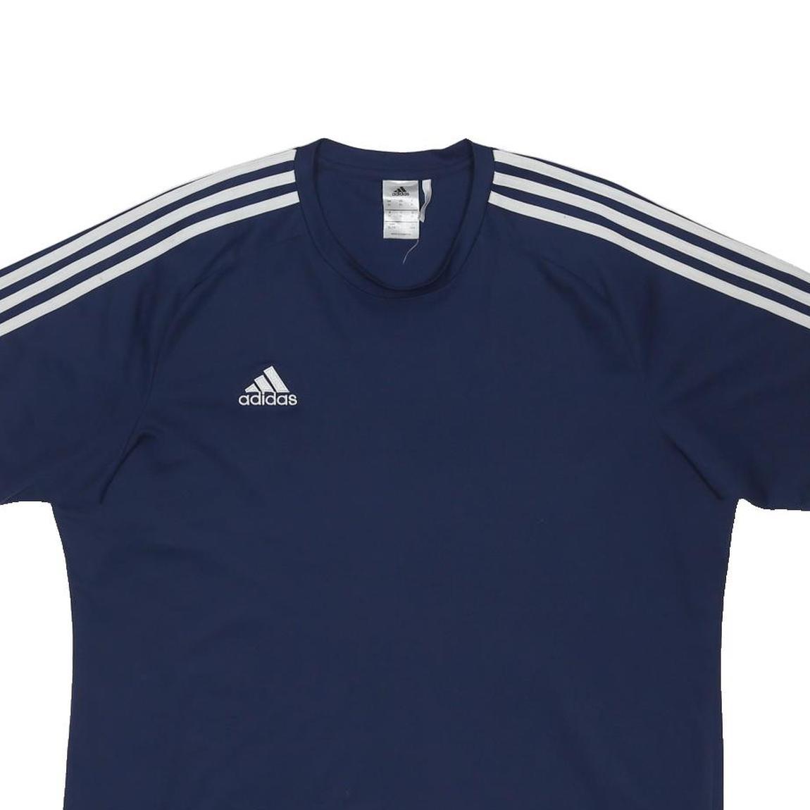 ADIDAS Mens Blue & White Sports T-Shirt L Short Sleeve Crew Neck Athletic